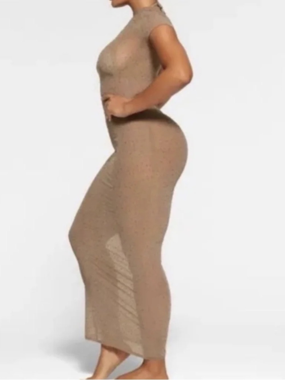 SKIMS RARE Mesh Rhinestone Long Coverup Dress - Picture 11 of 11
